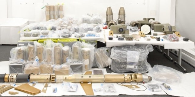 Weapons confiscated by British Royal Navy from Iranian smugglers.