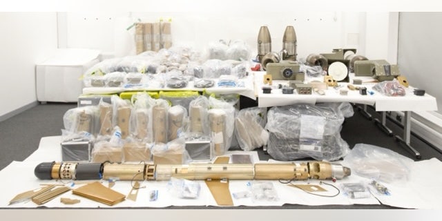 Weapons confiscated by British Royal Navy from Iranian smugglers.