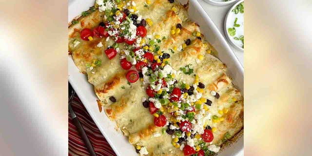 Easy Green Chicken Enchiladas by Cara Lanz, Midwestern HomeLife