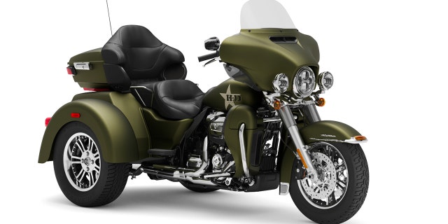 The Tri Glide Ultra G.I. is a three-wheel trike.