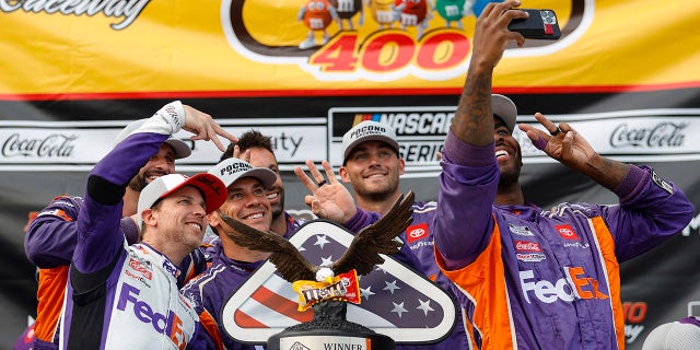 The eagle on the Pocono trophy originally had an M&amp;M's bag in its mouth.