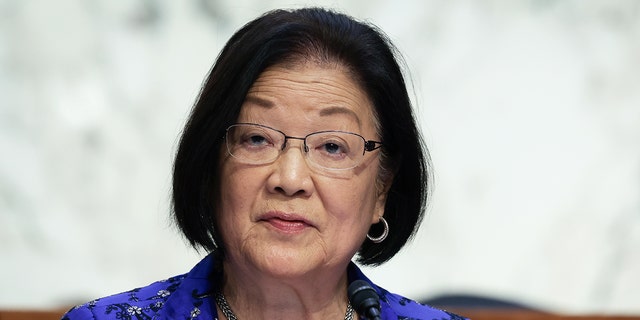 Sen. Mazie Hirono (D-HI) speaks during a Senate Judiciary Committee business meeting to vote on Supreme Court nominee Judge Ketanji Brown Jackson on Capitol Hill, April 4, 2022, in Washington, D.C.