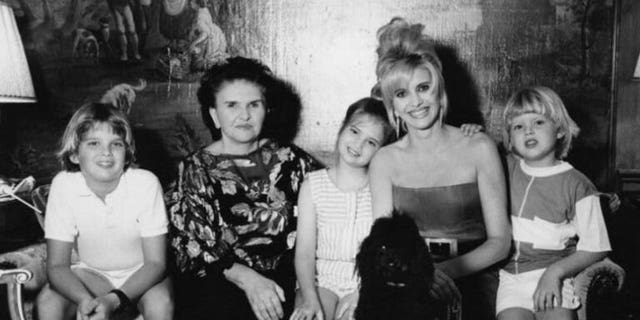 Ivana Trump with her mother and her children, Ivanka, Eric and Donald Jr.