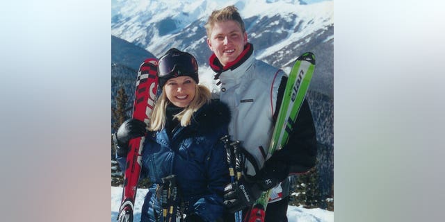 Ivana Trump and her son, Eric Trump, on a ski trip.