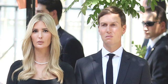 Ivanka Trump and husband Jared during Ivana Trump's funeral on July 20, 2022.