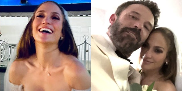 Jennifer Lopez and Ben Affleck said "I do" for a second time over the weekend at Affleck's 87-acre Georgia estate. The couple is pictured here during their Las Vegas nuptials in July. 
