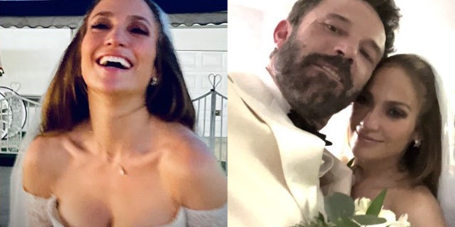 Jennifer Lopez and Ben Affleck said "I do" for a second time over the weekend at Affleck's 87-acre Georgia estate. The couple is pictured here during their Las Vegas nuptials in July.