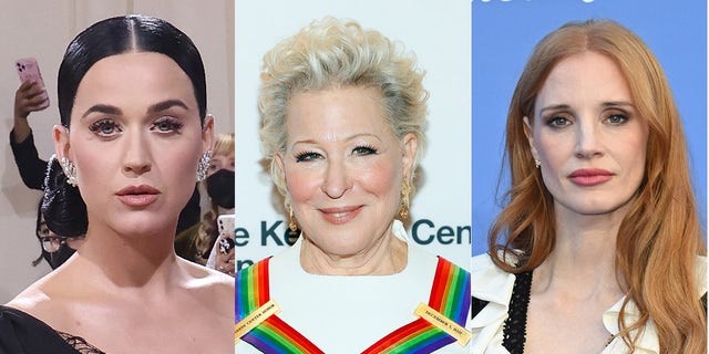 Katy Perry, Bette Midler and Jessica Chastain were just a few of the stars protesting Independence Day on July 4