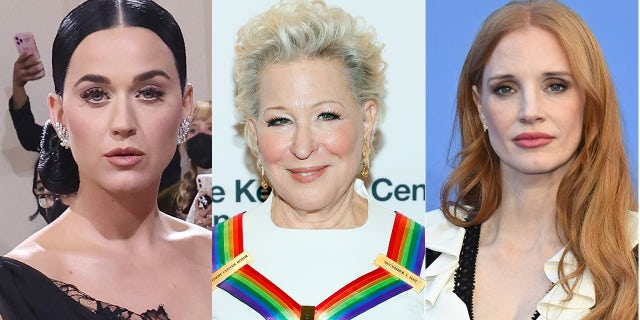 Katy Perry, Bette Midler and Jessica Chastain were just a few of the stars protesting Independence Day on July 4