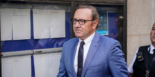 Actor Kevin Spacey arrives at the Old Bailey, in London, Thursday, July 14, 2022. Spacey appeared Thursday in a court in London after he was charged with sexual offenses against three men. The 62-year-old Spacey is accused of four counts of sexual assault and one count of causing a person to engage in penetrative sexual activity without consent.