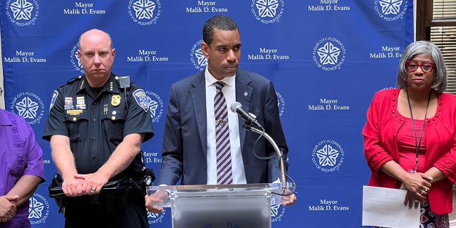 Rochester Mayor Malik Evans speaks at a news conference Thursday announcing a state of emergency over gun violence.