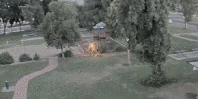 A man was allegedly set on fire in a Sanger, California, park on Thursday.