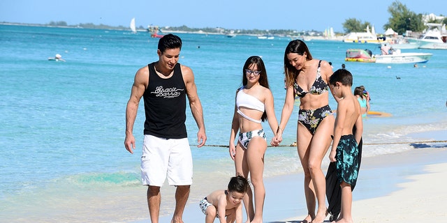 Mario Lopez enjoying time with his family at the Beautiful Beaches Resort In Turks And Caicos on December 19, 2021 in Providenciales. 