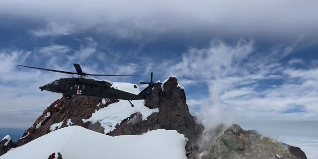 An Oregon Army National Guard helicopter airlifted the 43-year-old climber to a Portland-area hospital. His current condition was not immediately known.