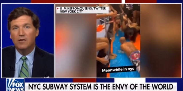 NYC subway riders experience a pool party over the weekend