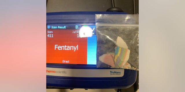 Police in Monterey, California recovered bags of fentanyl that had been dyed with rainbow colors. (Monterey Police Department)