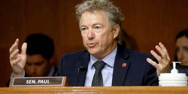 Sen. Rand Paul (R-KY) speaks during the COVID Federal Response Hearing on Capitol Hill on June 16, 2022 in Washington, D.C.