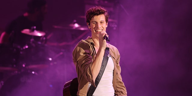 Shawn Mendes performs on stage during his 8th year "We can survive" Audacy in concert at the Hollywood Bowl on October 23, 2021 in Los Angeles, California.  (Photo by Amy Sussman/Getty Images for Audacy)