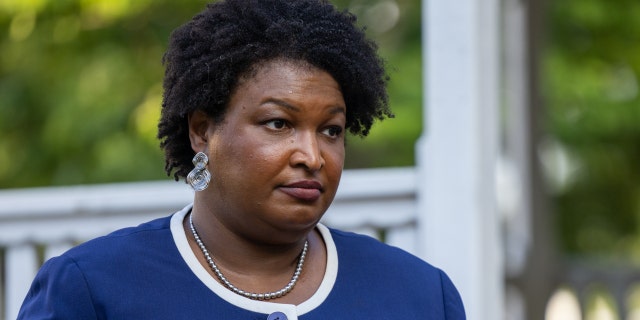 Democratic Georgia gubernatorial candidate Stacey Abrams is seen ahead of a rally in Reynolds, Georgia as she campaigns against incumbent Governor Blaine Kemp (Republican-Georgia) on June 4, 2022.