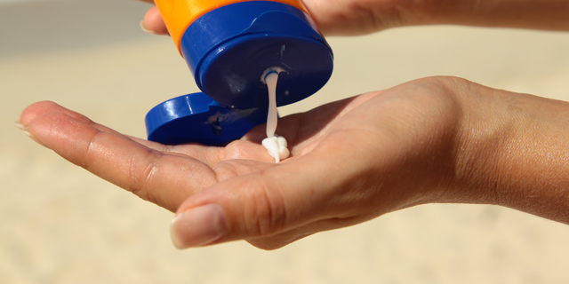 Sunscreen being poured out 