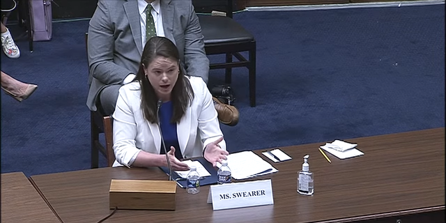 Heritage Foundation legal fellow Amy Swearer at congressional hearing in June. 