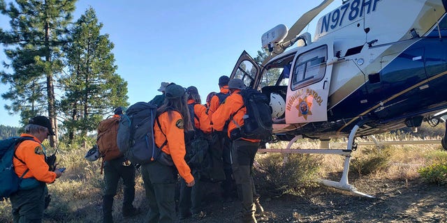 Rescuers brought the injured 53-year-old man to a sheriff's helicopter, which airlifted him to a hospital.