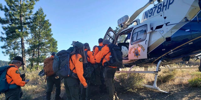 Rescuers brought the injured 53-year-old man to a sheriff's helicopter, which airlifted him to a hospital.