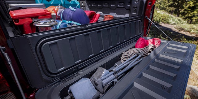 The tailgate of the 2023 Chevrolet Colorado features a first-of-its-kind integrated compartment.
