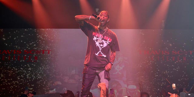 Travis Scott performs at E11EVEN Miami on July 03, 2022 in Miami, Florida. 