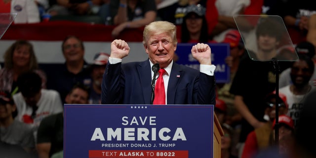 Former President Trump is set to hold a rally in Arizona for several Republicans, including Senate candidate Blake Masters. (Photo by Justin Sullivan/Getty Images)