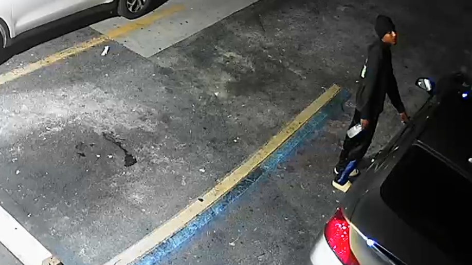 Suspect opening his car door