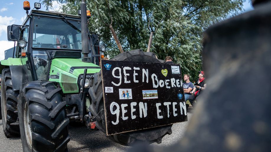 Tractor in the Netherlands protesting environmental rules 
