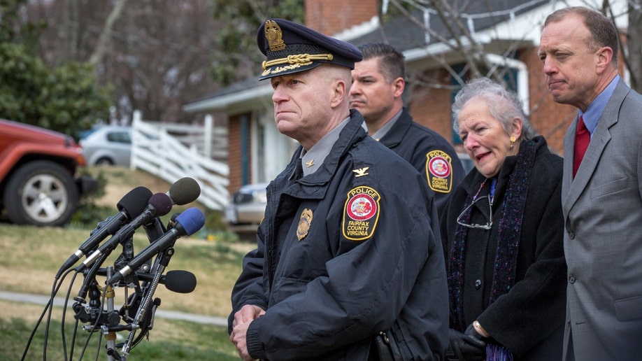 Fairfax County Police Chief Edwin Roessler, holds a news conference about the discovery of two sets of human remains which were found in Lincolnia's Holmes Run Park late Thursday night. The bodies were found approximately 300 yards into the park near the intersection of Crater Place and Yellowstone Drive. 