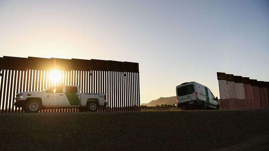 A photo showing a gap in the border wall