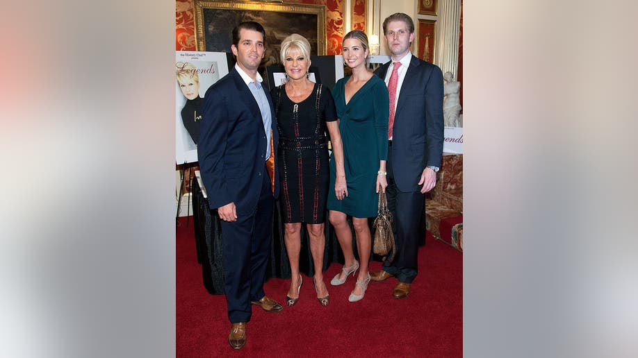 Socialites Donald Trump Jr., Ivana Trump, Ivanka Trump and Eric Trump attend the Ivana Living Legend Wine Collection launch