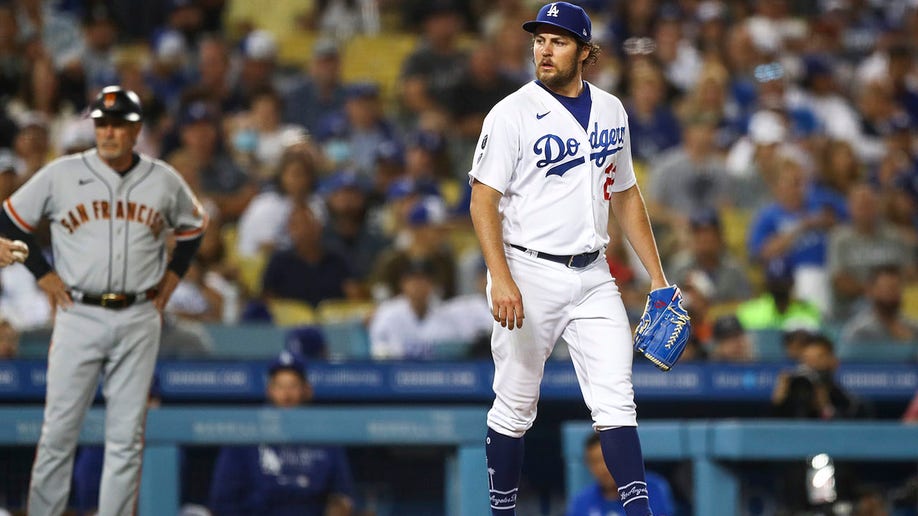 Trevor Bauer at Dodgers Stadium in June 2021