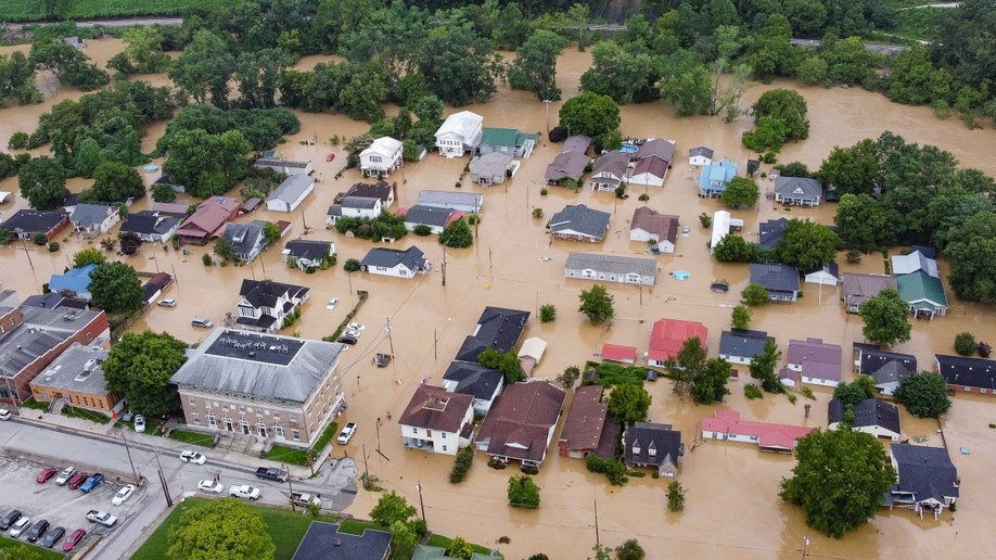 View of Kentucky homes flooded