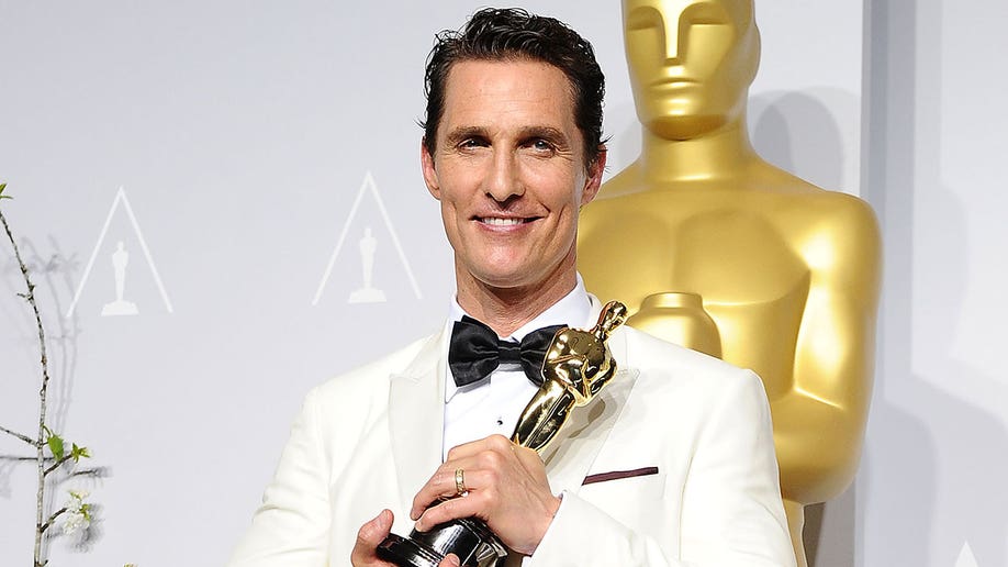 Matthew McConaughey with his Oscar in 2014