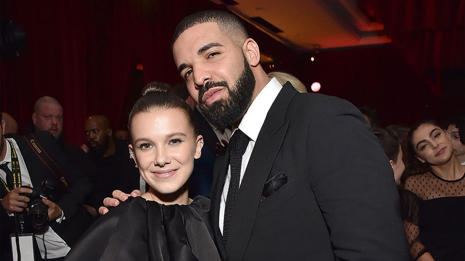 Millie Bobby Brown and Drake at the 2018 Golden Globes