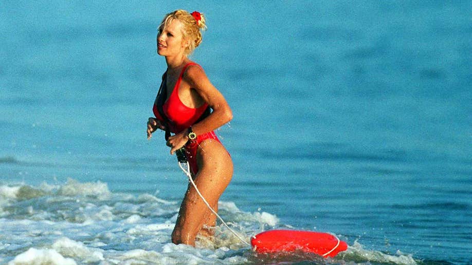 "Baywatch" actress, Pam Anderson in the water