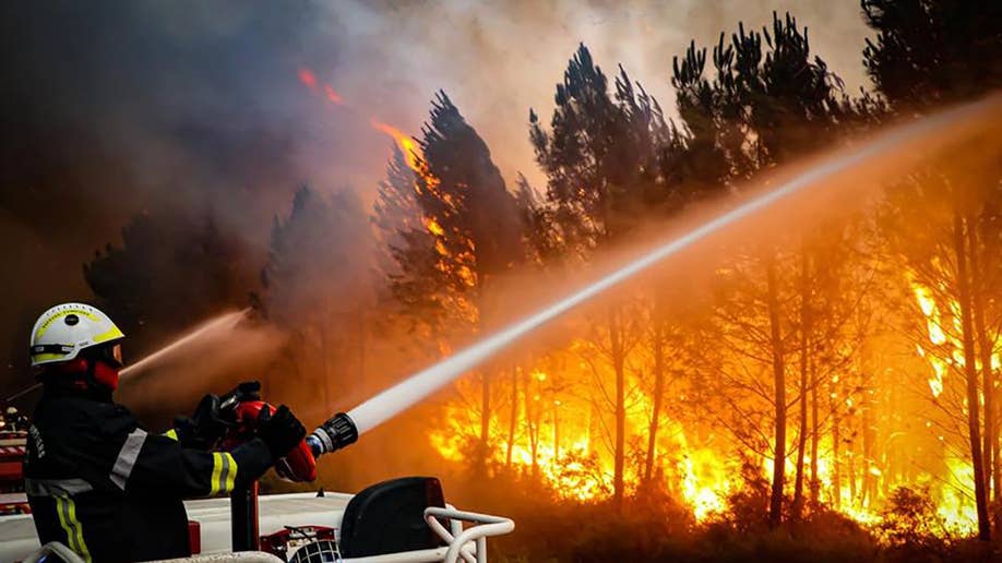 Firefighters fight fire in France