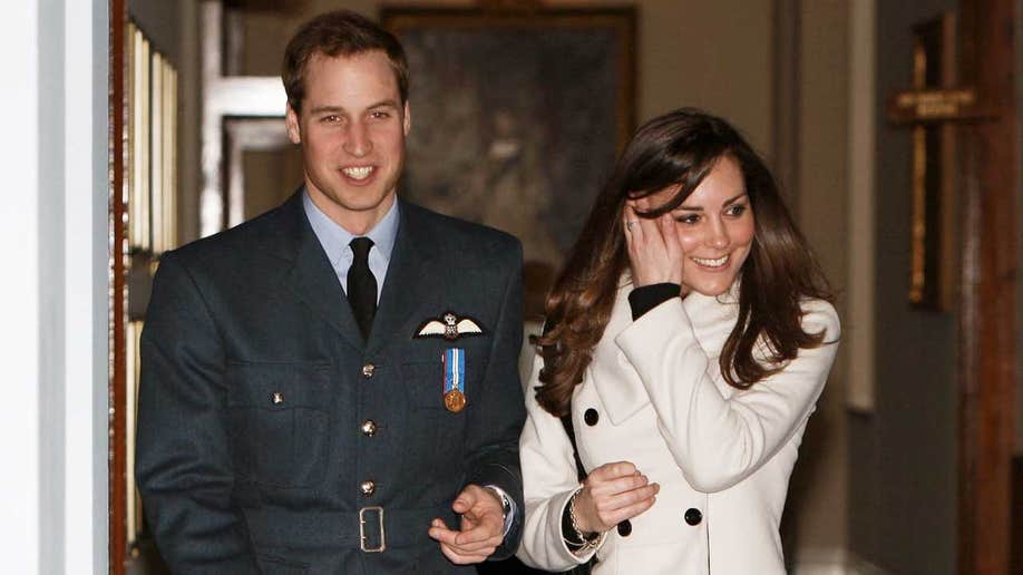 Young Prince William and his girlfriend, Kate Middleton