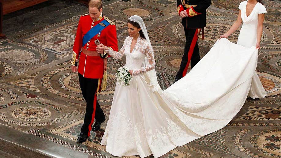 Kate Middleton's wedding gown at her royal wedding to Prince William