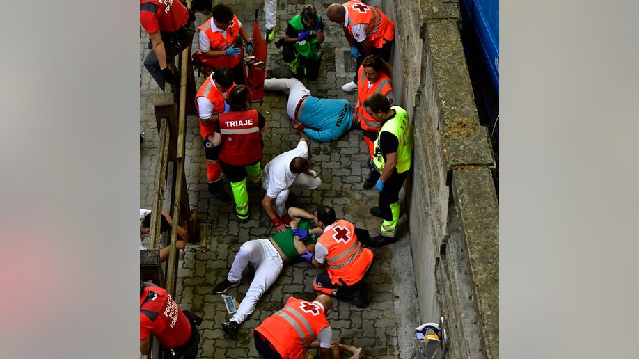 Injured festival attendees are treated at Spain's festival