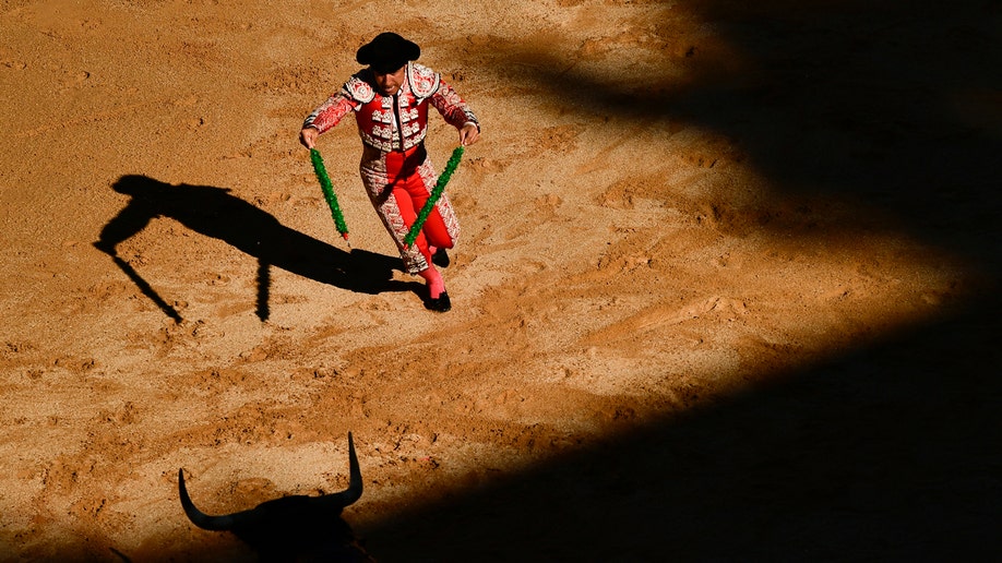 Bullfighter prepares at San Fermin
