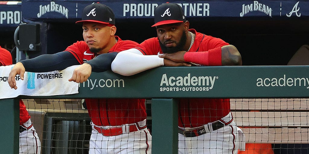 Marcell Ozuna of the Atlanta Braves takes a virtual selfie after the  News Photo - Getty Images