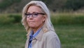 Rep. Liz Cheney looks on during her primary election night party in Jackson, Wyoming, Aug. 16, 2022. - Fox News