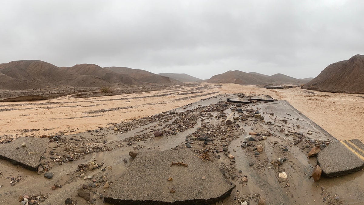 A flooded road