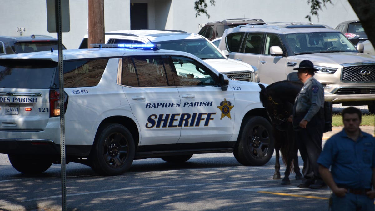 Rapides Parish Sheriff's vehicle in parking lot