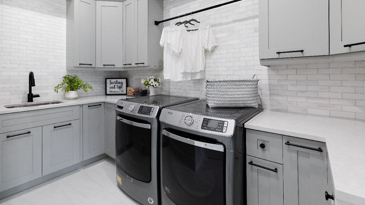 Washer dryer in kitchen